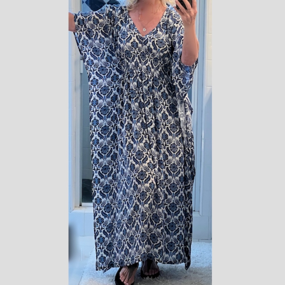 Anthropologie x Rujuta Sheth  Juiliet Caftan Dress Coverup Sz Small/Medium